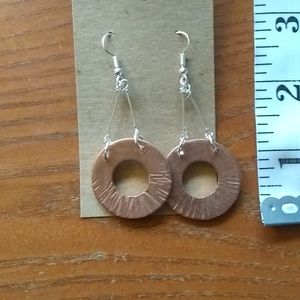 Butler's Forge Hammered Copper O Ring Earrings NWT